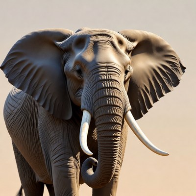 Elephant walking in the savannah