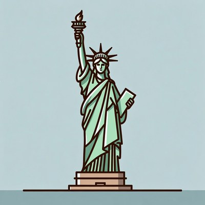 Statue of liberty holding torch