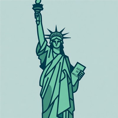 Statue of liberty holding a tablet