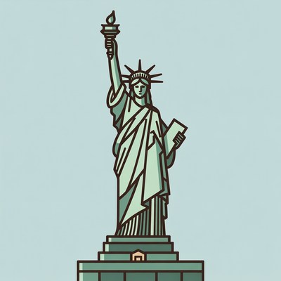 Statue of liberty stands tall in new york