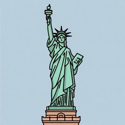 Statue of liberty stands tall