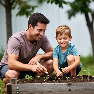 Planting seeds in the garden