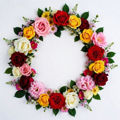 Colorful floral wreath design