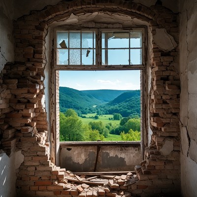 View from a broken wall