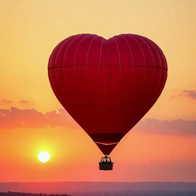 Hot air balloon at sunset