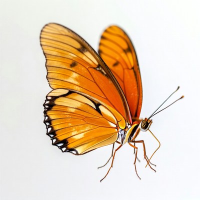 Butterfly resting on a white surface