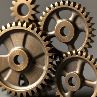 Gears on a gray background