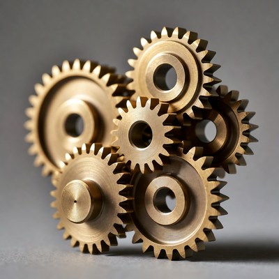 Gears in a mechanical setup