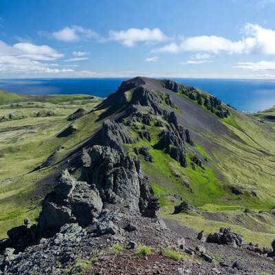 Scenic view from a mountain peak