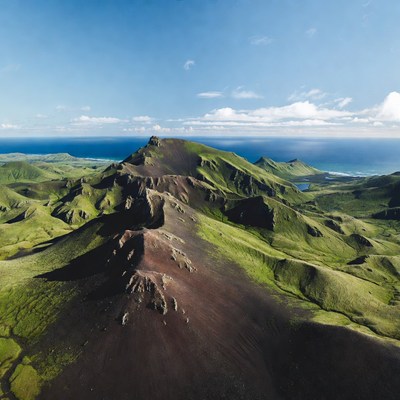 Landscape with mountain and sea view