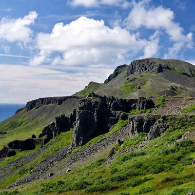 Rocky landscape by the ocean