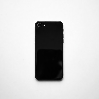 Black phone on white background
