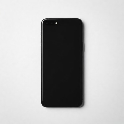 Black smartphone on a white background