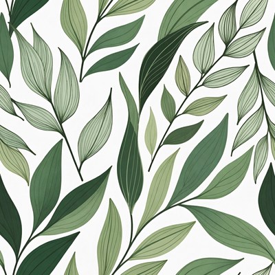 Green leaf pattern design on neutral backdrop