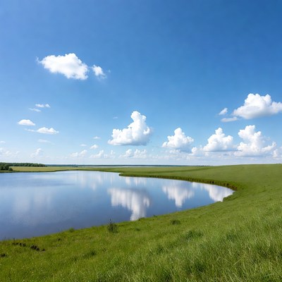 Clouds reflecting over calm water