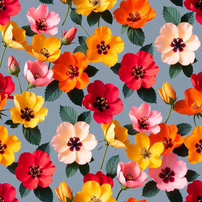 Colorful floral pattern on gray background
