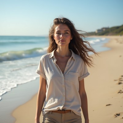 Walking on the beach at sunset
