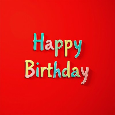 Colorful birthday greeting on red background