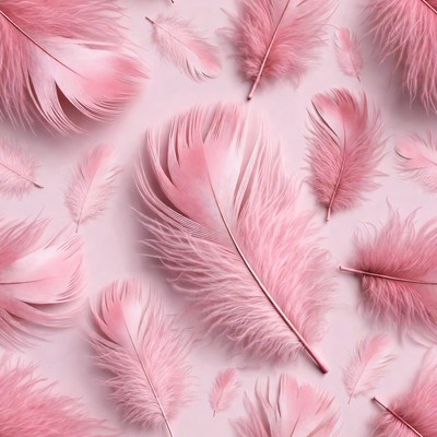 Pink feathers on light background