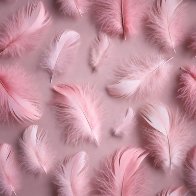 Pink feathers on light background