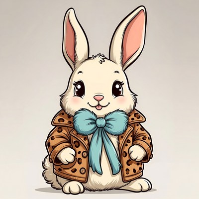 Cute rabbit in a stylish coat