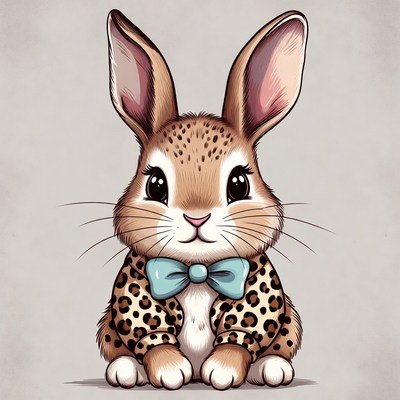 Cute rabbit in a stylish outfit