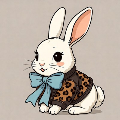 Rabbit in fashionable outfit