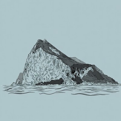 Rocky island by the sea