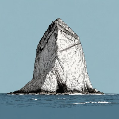 Rock formation in ocean water