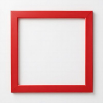 Empty red frame on white wall