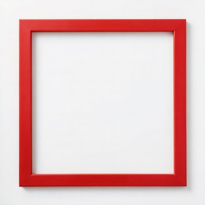 Red frame on white wall