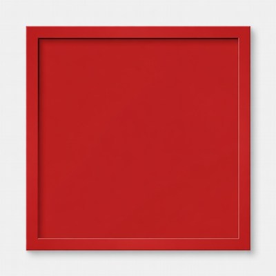 Bright red frame on white wall