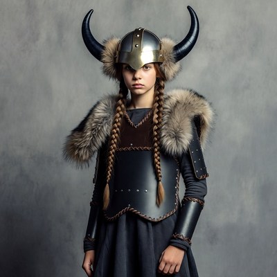 Viking warrior wearing armor and helmet