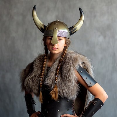 Young warrior in viking attire