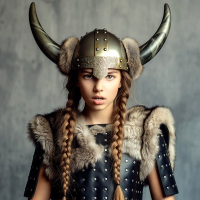 Viking warrior costume with helmet