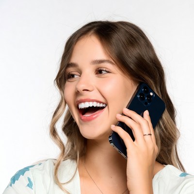 Girl talking on phone with smile