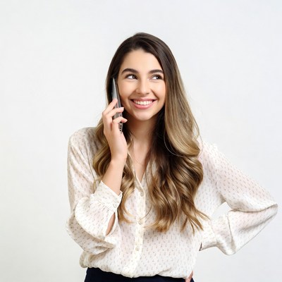 Woman talking on the phone indoors