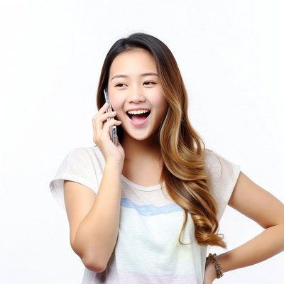 Young woman talking on phone