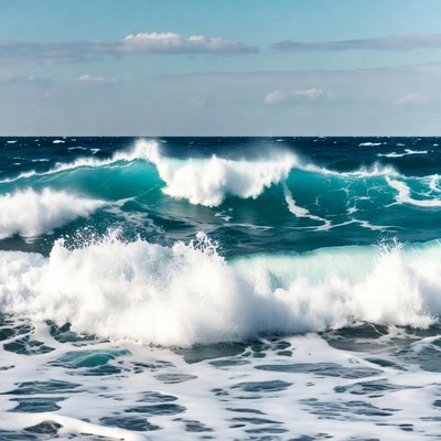 Waves crashing on the beach shore
