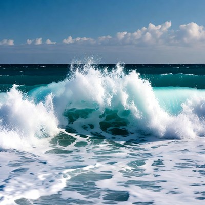 Waves crashing at the beach
