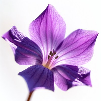 Purple flower in bright light setting