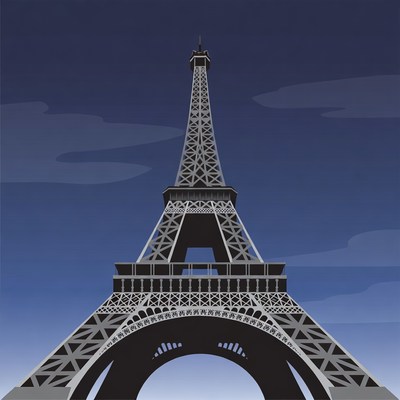 Eiffel tower at night sky