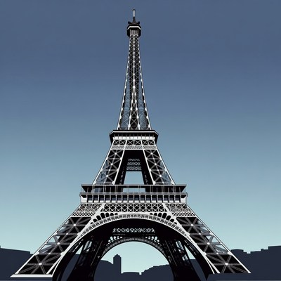 View of eiffel tower in city