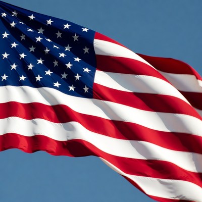 United states flag waving in the wind