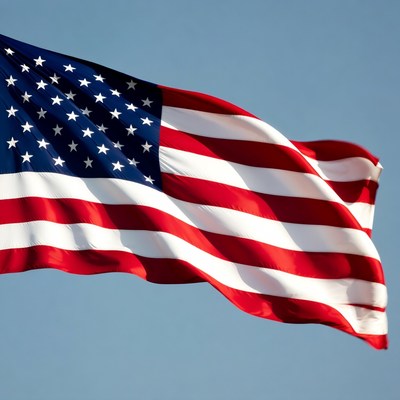 American flag waving in the wind