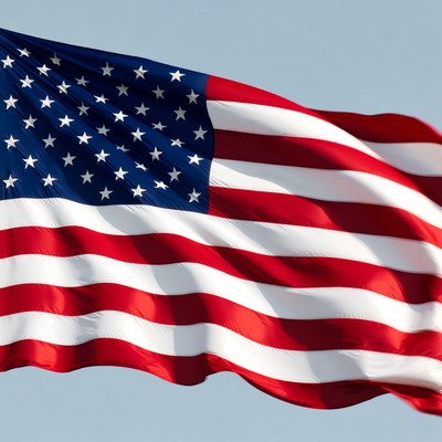American flag waving in the wind