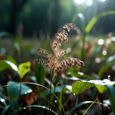 Grass and plants in sunlight