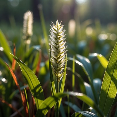 Flower blooms in morning light