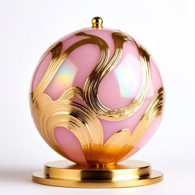 Decorative sphere with gold design