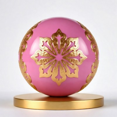 Pink and gold decorative sphere display